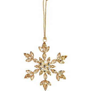 Gold Snowflake Christmas Tree Bauble | Snowflake Christmas Tree Ornament - 10cm
