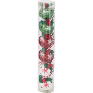 Set of 6 Small Festive Jingle Bells | Christmas Tree Hanging Ornaments - 4cm