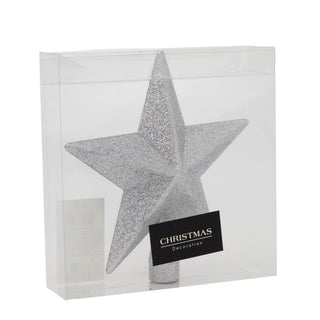 Silver Star Christmas Tree Topper | Sparkling Silver Christmas Tree Topper