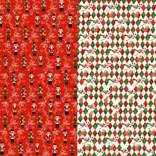 Nutcracker Christmas Wrapping Paper Book with 10 Stylish Sheets & Gift Tags