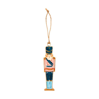 Nutcracker Christmas Bauble | Vintage Metal Soldier Tree Ornament with Twine