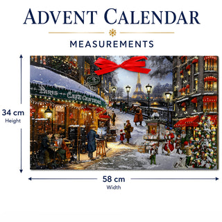 Romantic Christmas in Paris, Large Christmas Advent Calendar, 58x34cm