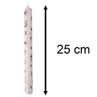 Set of 2 Deck the Halls Advent Dinner Candles | Christmas Advent Candles - 25cm