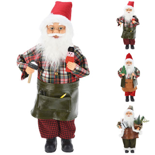 Workshop Standing Santa Figure | Traditional Father Christmas Ornament - 45cm