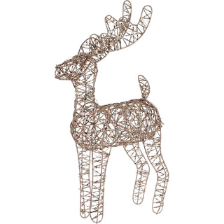 Gold LED Reindeer | Light-up Christmas Ornament in Gold Metal Wire - 40cm