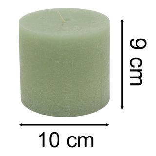 Light Green Pillar Candle | Church Candle Unscented Pillar Candle - 10x9cm