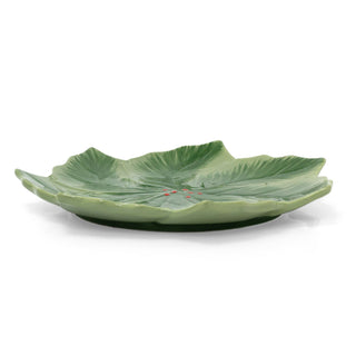 Reactive Glaze Holly Foliage Christmas Plate | Festive Ceramic Side Plate 22cm