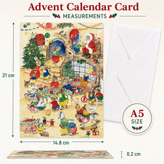 Toy Shop Christmas Advent Calendar Greetings Card, A5 Woodland Animal Design
