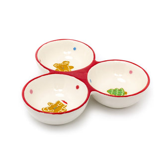 3 Compartment Christmas Gingerbread Serving Platter | Christmas Snack Bowls