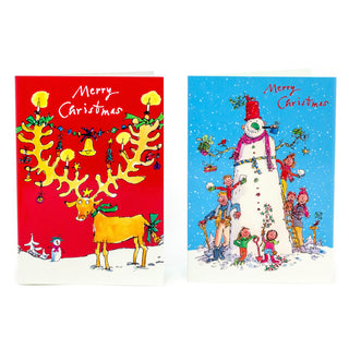 Pack of 20 Quentin Blake Charity Christmas Cards | Box with 5 Designs for NSPCC