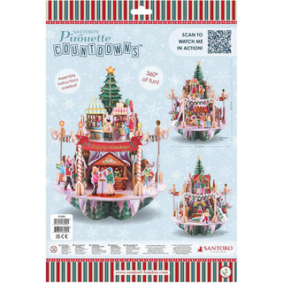 3D Winter Market Christmas Advent Calendar Pop-Up Pirouette Countdown Calendar