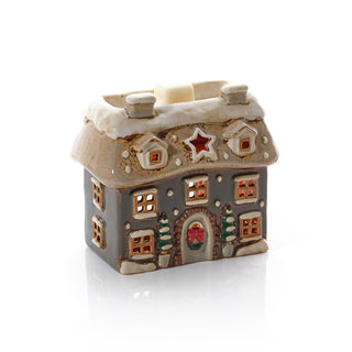 Grey Ceramic Christmas Cottage Wax Melt Burner | Oil Burner Christmas House