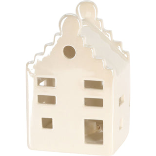 10cm White Ceramic LED Christmas House | Light-Up Ornament | Design Varies