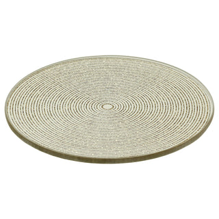 Gold Glitter Candle Coaster, 10cm Glass Candle Plate for Pillar Candles