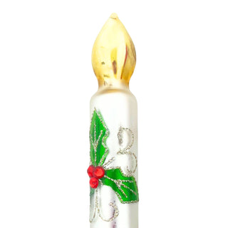Set Of 2 Glass Clip On Christmas Candle Tree Decorations, Gisela Graham 13cm