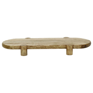 Mango Wood Serving Platter, Natural Raised Cheese Board with Feet 50 x 25 cm