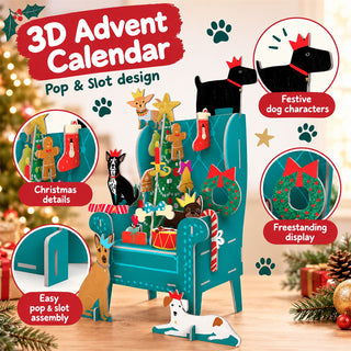 Pooch Perfection Advent Pop & Slot Christmas Advent Calendar Large, 3D