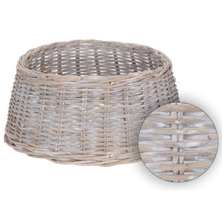 Natural Woven Wicker Christmas Tree Skirt | Kubu Rattan Tree Base Cover - 60cm