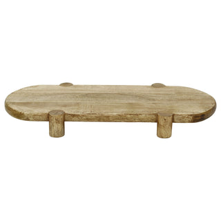 Mango Wood Serving Platter, Natural Raised Cheese Board with Feet 50 x 25 cm