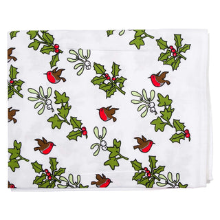 Christmas Tea Towel Holly And Ivy Kitchen Towel | Festive Tea Towels Xmas Robin Tea Towel | Cotton Dish Towel