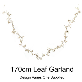 Champagne Gold Leaf Christmas Garland | Artificial Foliage Garland Leaves -170cm