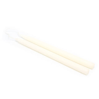 Pair of Tapered Dinner Candles | 2 Traditional Hand-dipped Taper Candles 30cm - White