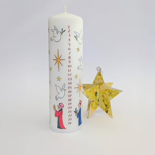 Wise Men Christmas Advent Candle | Christmas Calendar Pillar Candle - 20cm