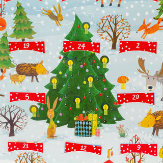 Woodland Animals Christmas Advent Calendar with 24 Pop-up Hanging Decorations