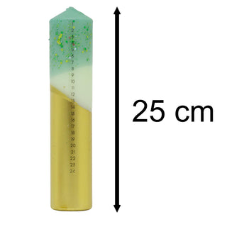 The Colour Emporium Crushed Emerald Hand-dipped Christmas Advent Pillar Candle