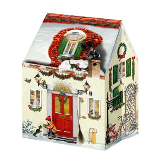 Mini Pop-up Christmas Advent Calendar House with 24 Glittery Doors & Envelope