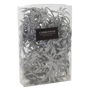 Silver Leaf Christmas Garland | Artificial Vine for Christmas Tree - 180cm