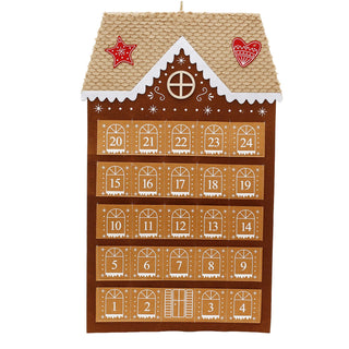 Gingerbread Fabric Fill Your Own Christmas Advent Calendar, Hanging 68cm