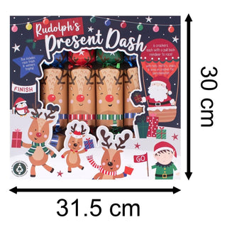 Rudolphs Present Dash Christmas Crackers 6 Family Game Crackers Racing Reindeer