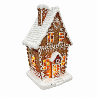 Light Up Gingerbread House, Gisela Graham LED Christmas Decoration 20cm