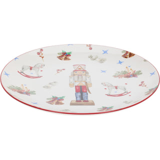 Nutcracker Christmas Plate Large | Retro Ceramic Festive Dinner Plate - 27cm