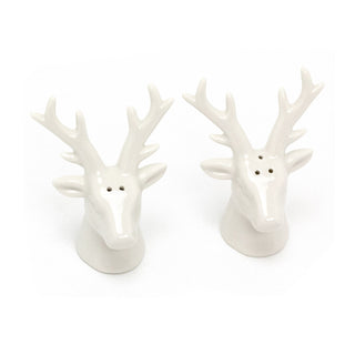 Ceramic Reindeer Salt & Pepper Set | 2 Piece Christmas Salt and Pepper Pots