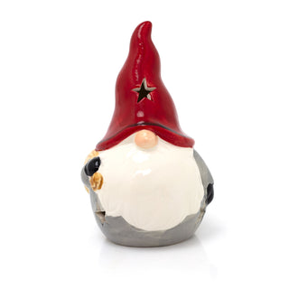 Ceramic Nordic Santa Gonk Ornament | Scandi Christmas Gnome Gonk Figurine - 16cm