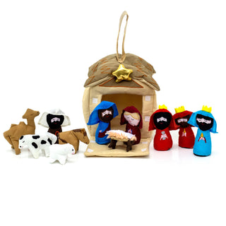 Fabric Christmas Nativity Set | Traditional Crib Scene Baby Jesus, Mary & Joseph