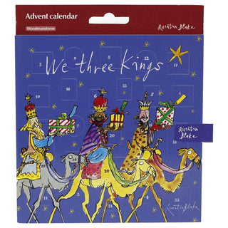 Quentin Blake We Three Kings Christmas Advent Calendar Greetings Card & Envelope