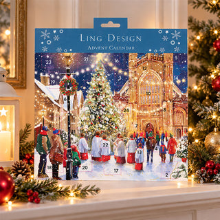 Christmas Carol Advent Calendar, 23cm Choir & Christmas Tree Design