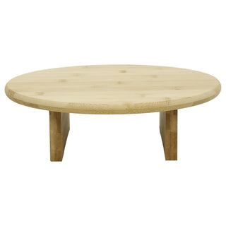 Wooden Raised Round Serving Platter 30cm, Footed Serving Board for Cake & Pastry