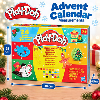Play-Doh 24-Day Christmas Advent Calendar, 24 Cans, 16 Tools & Snowy Playmat