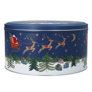 Nostalgia Sleigh Christmas Cake Tin, 23cm Gisela Graham Round Storage Tin