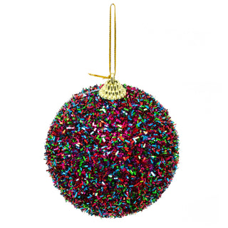 Pack Of 3 Multicoloured Tinsel Christmas Tree Baubles | 3 Piece Christmas Tree Hanging Ornament | Xmas Baubles Christmas Baubles Christmas Decorations