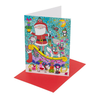 Santa Sleigh Advent Calendar Greetings Card | Christmas Advent Calendar