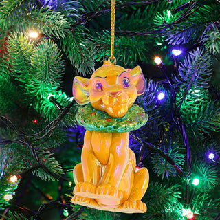 Disney The Lion King Simba Christmas Tree Hanging Decoration, 9cm Gold Toned