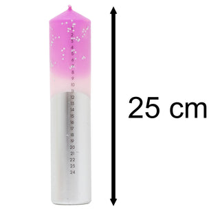 The Colour Emporium Stardust Blush Hand-dipped Christmas Advent Pillar Candle