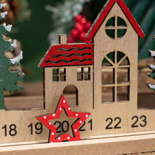 Santa Sleigh Wooden Christmas Advent Calendar | 24-Day Santa Advent Calendar