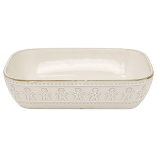 White Ceramic Gingerbread Man Baking and Serving Dish, 29cm Christmas Ovenware