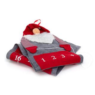 Santa Gnome Christmas Advent Calendar | Fabric 24-Pocket Hanging Gonk Calendar